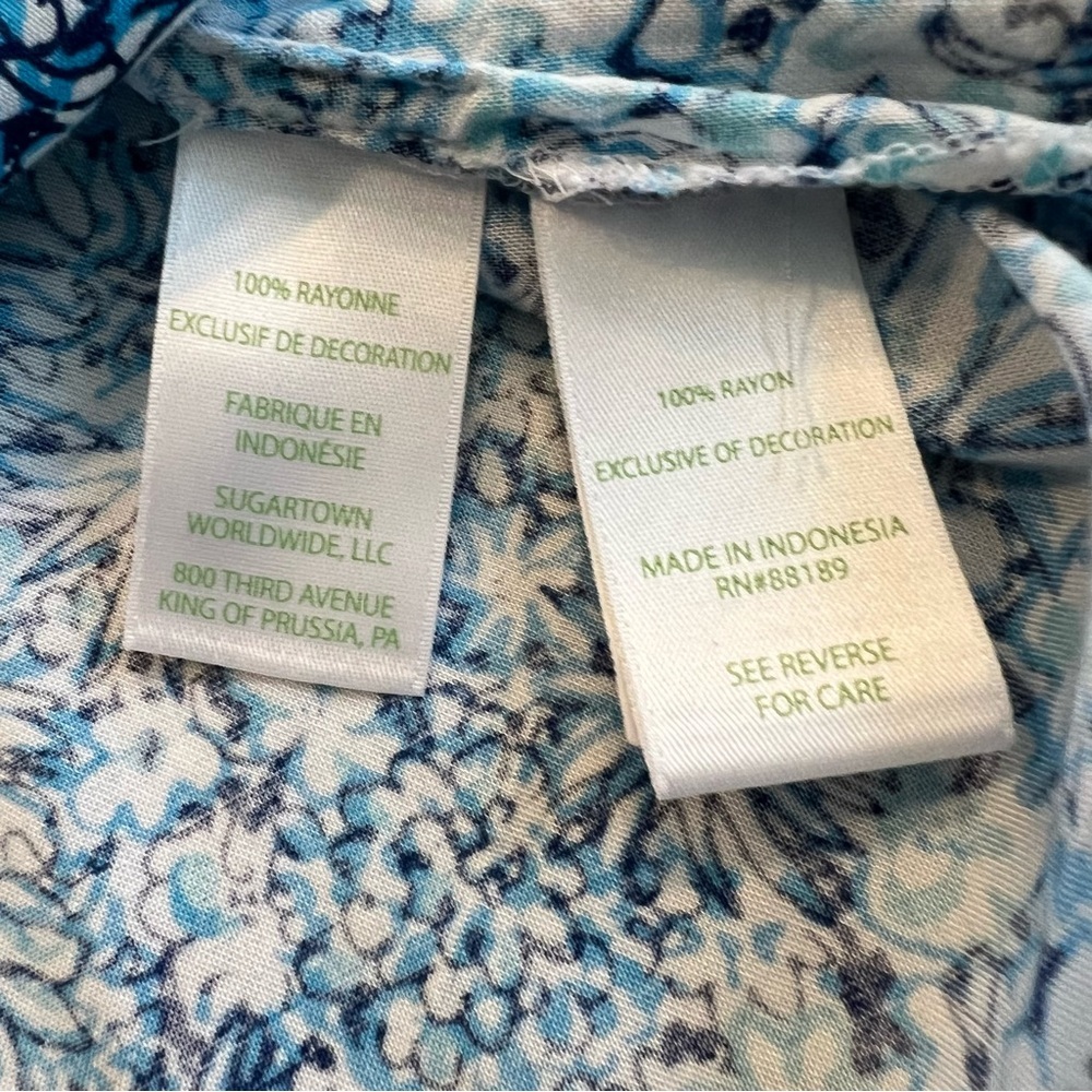 Lilly Pulitzer Hollie Tunic Top- Blue and White XS - Picture 9 of 11